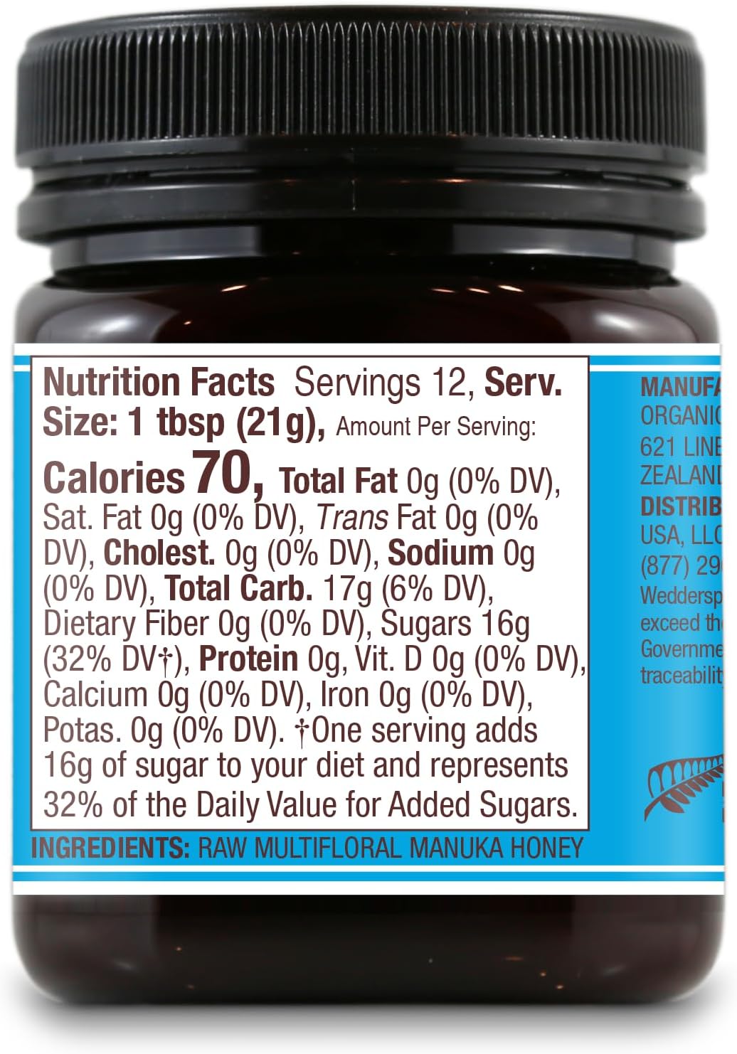 Wedderspoon 100% Raw Manuka Honey 8.8 Oz (250g)