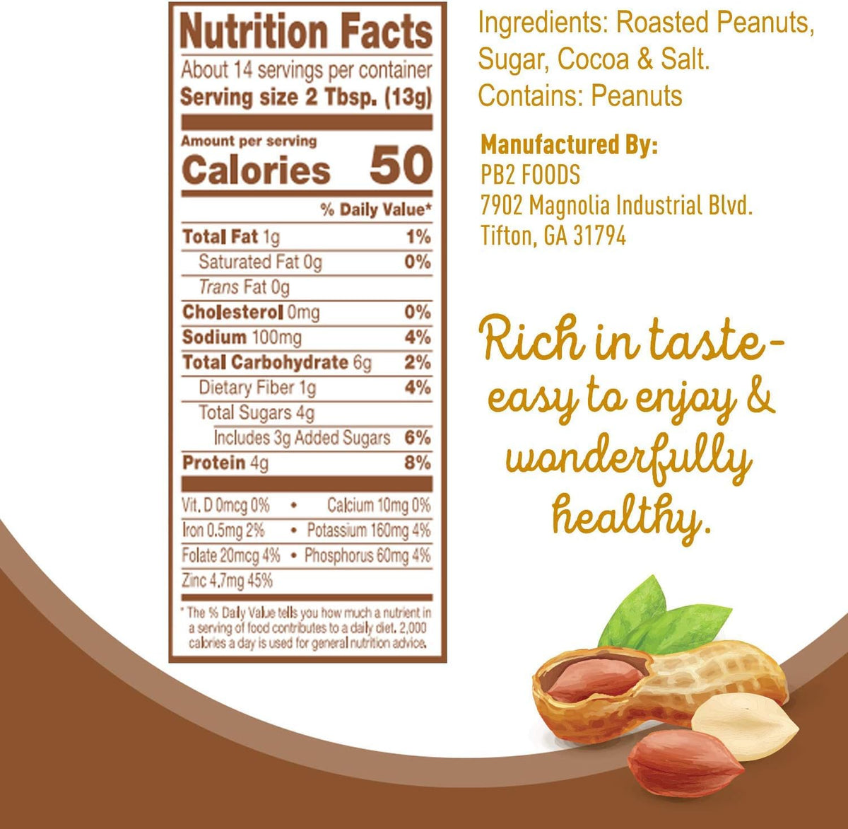 PB2 Peanut Powder with Chocolate 6.5oz - 184g