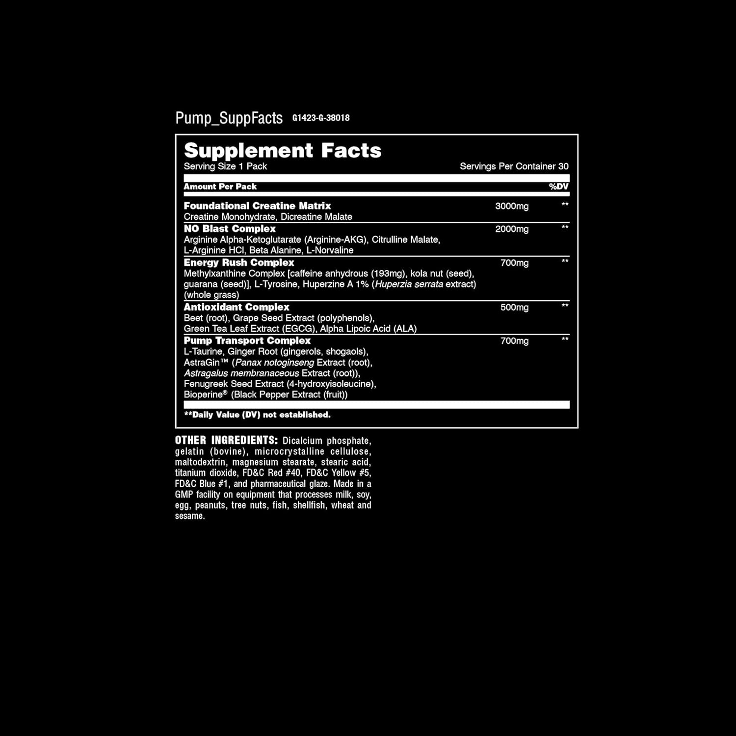 Universal Nutrition Animal Pump Pre Workout Unflavoured, 30 Packs