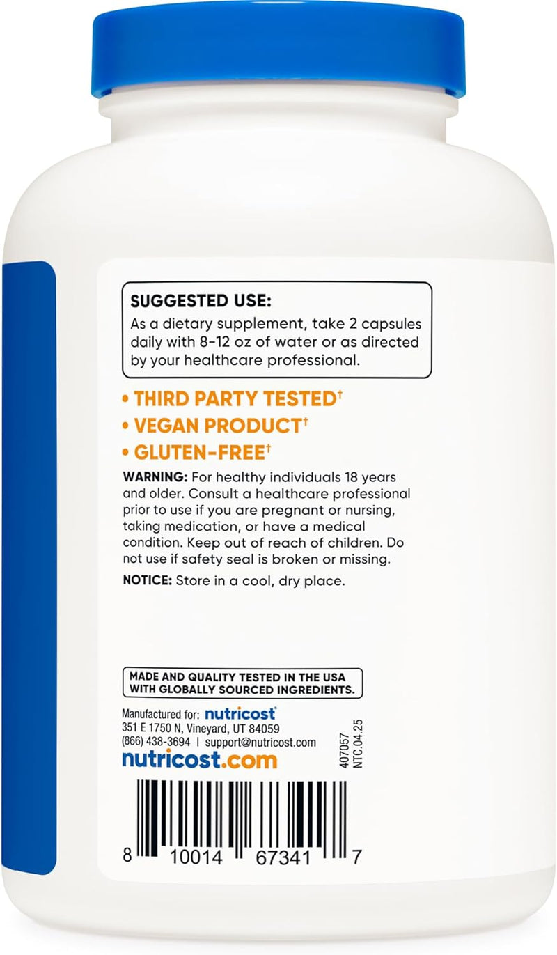 Nutricost Turkey Tail Mushroom Capsules 1200mg, 240 Capsules - Gluten Free, Non-GMO, and Vegetarian Friendly