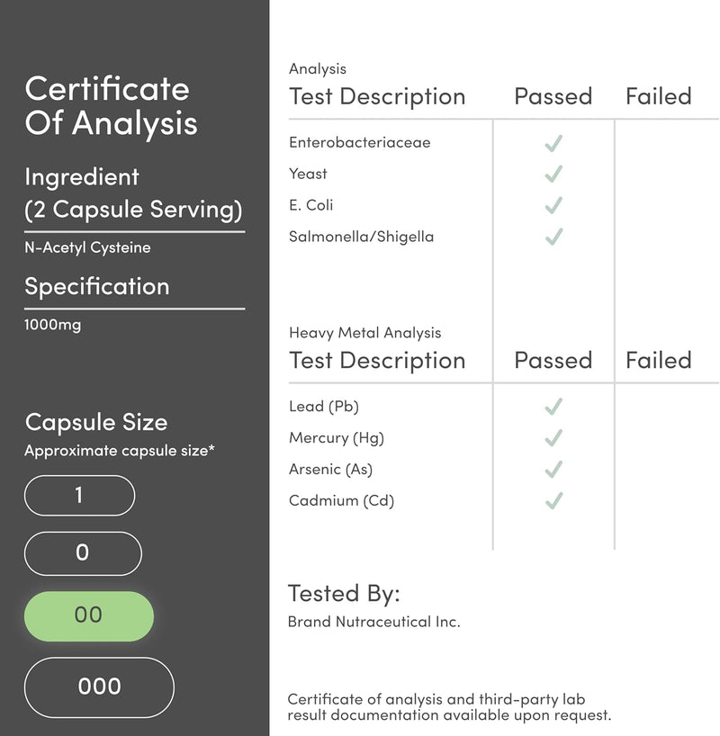 Double Wood Supplements N-Acetyl Cysteine(NAC) 1000mg - 210 Capsules