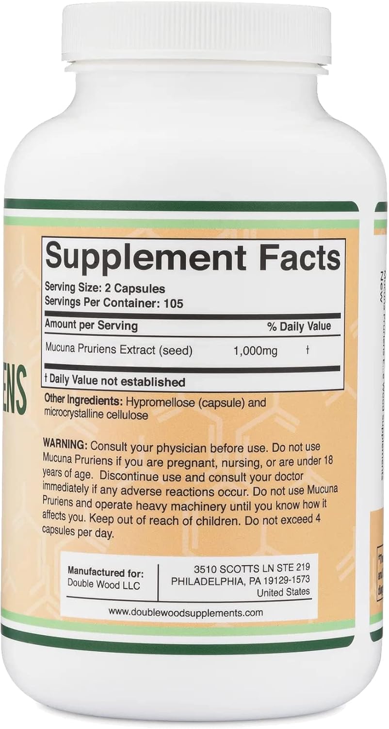 Double Wood Supplements Mucuna Pruriens Extract - 210 Capsules