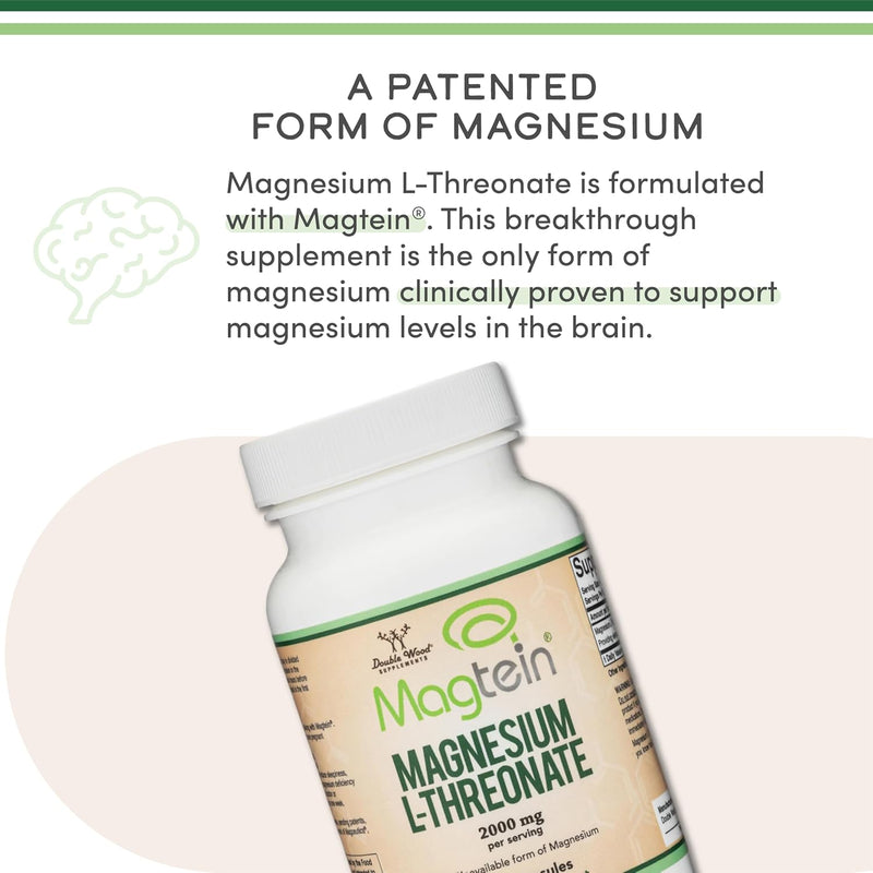 Double Wood Supplements Magnesium L-Threonate 2000mg - 120 Capsules