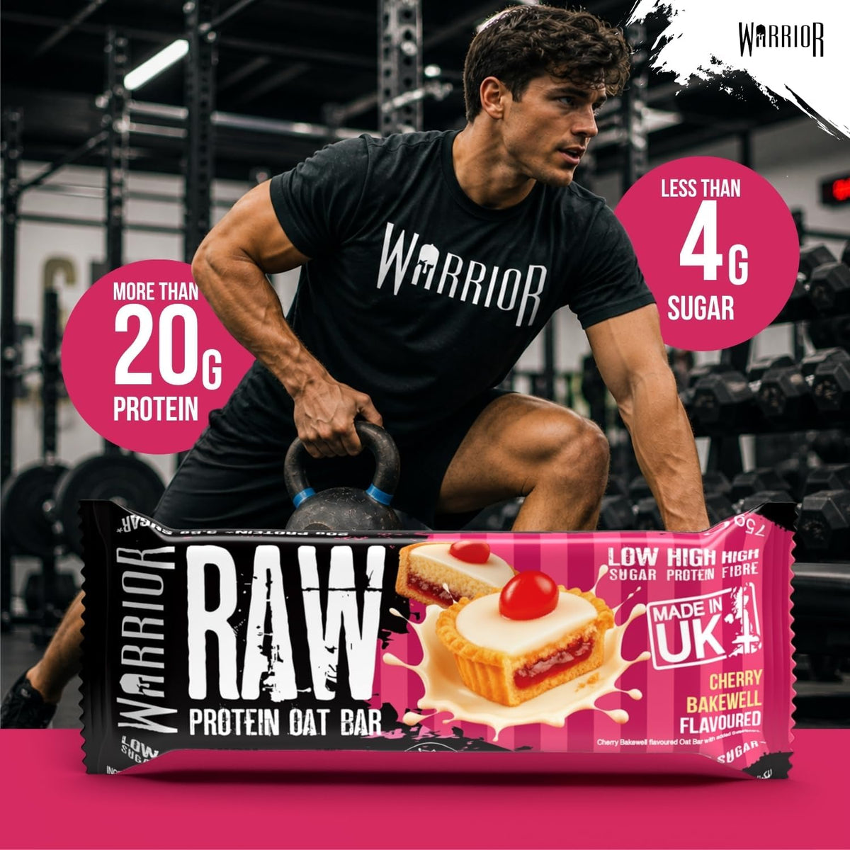 Warrior RAW Protein Bars 75g - Pack of 12