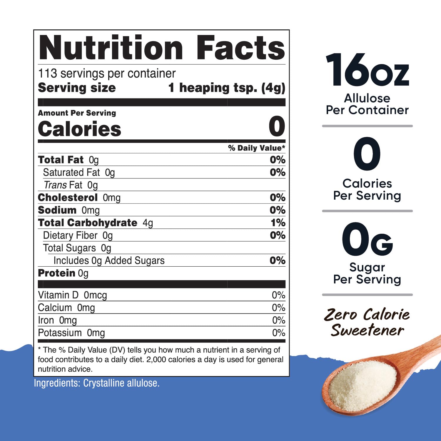 Nutricost Allulose Sweetener 1lb - KETO Sugar, 0 Calorie, Low Carb