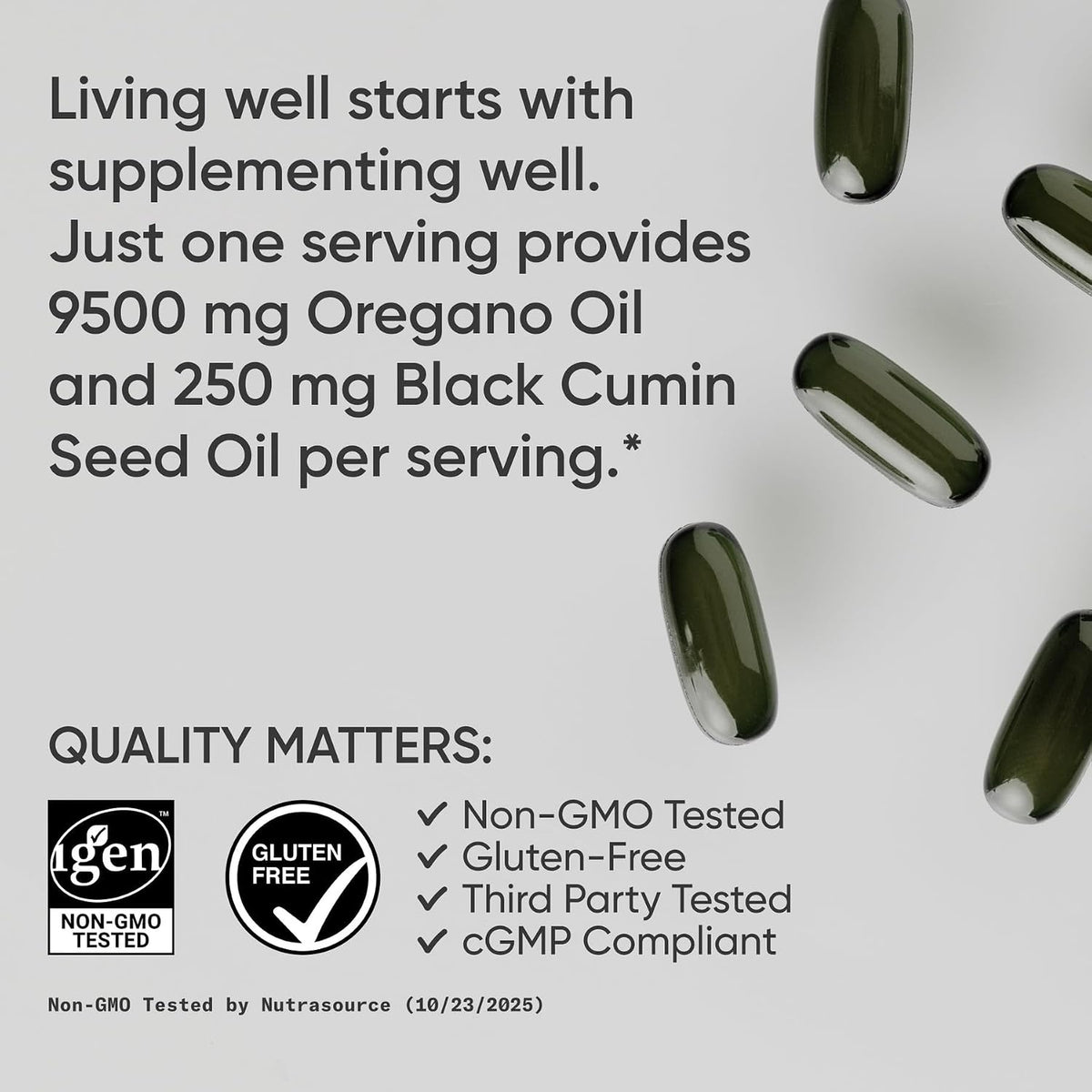 Sports Research Oil of Oregano 9500mg with Black Cumin Seed Oil - 60 Softgels