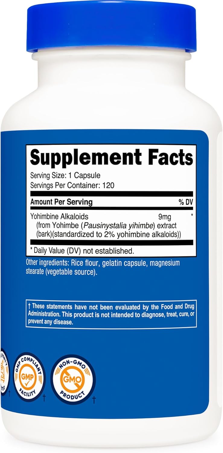Nutricost Yohimbe Bark Extract 450mg - 120 Capsules