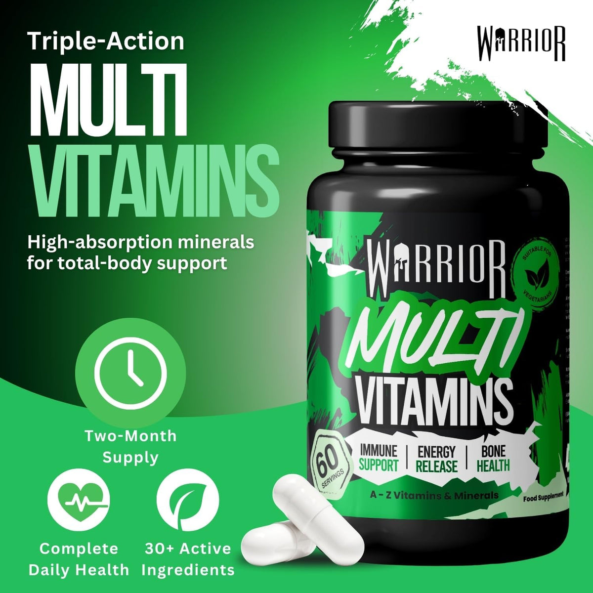 Warrior Multivitamin for Women & Men - 60 Tablets