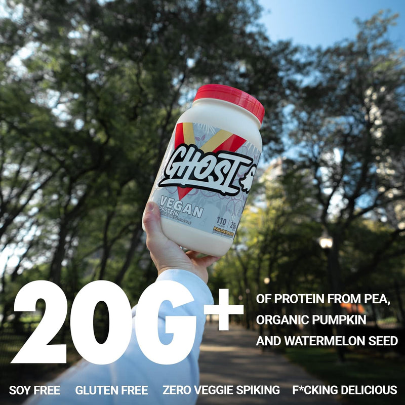 GHOST Vegan Protein Powder 2lb, Peanut Butter Cereal Milk - 2lb, 20g of Protein - Plant-Based Pea & Organic Pumpkin Protein