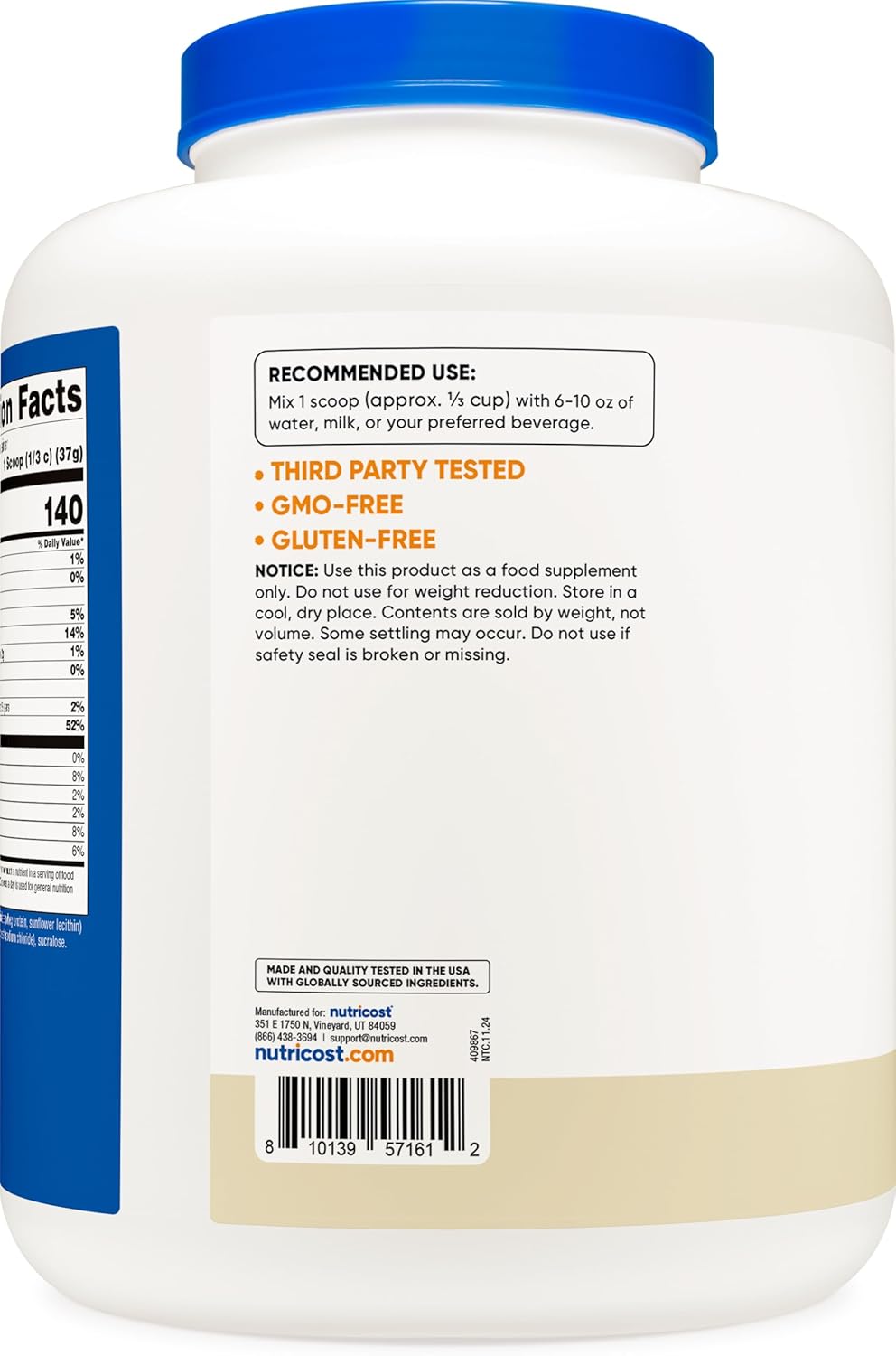 Nutricost Whey Protein Isolate Powder 5lb - Gluten Free & Non-GMO