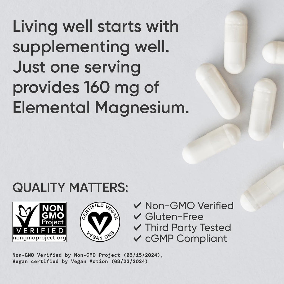 Sports Research Magnesium Glycinate 160mg Veggie Capsules