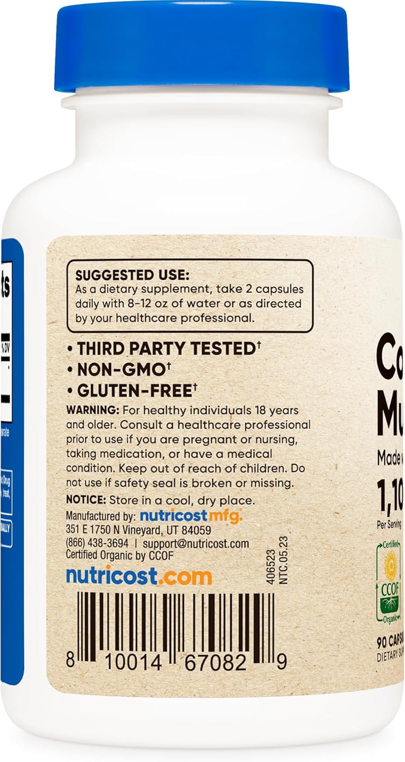 Nutricost Cordyceps Mushroom 1100mg - 90 Capsules
