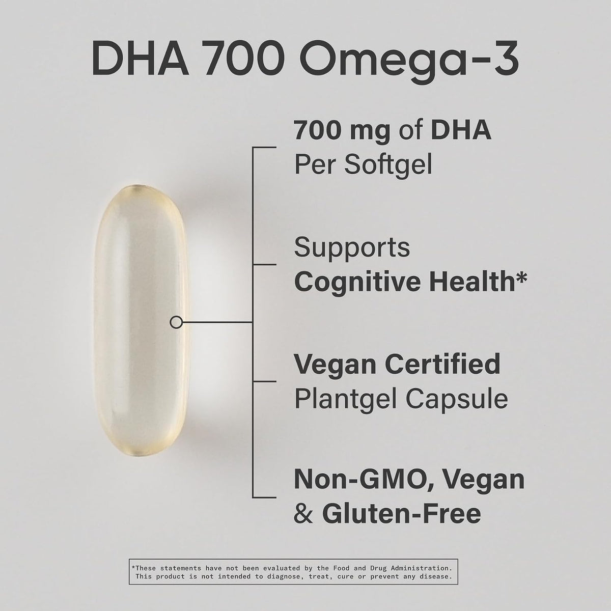 Sports Research Vegan DHA 700mg from Algae Oil - 90 Veggie Softgels