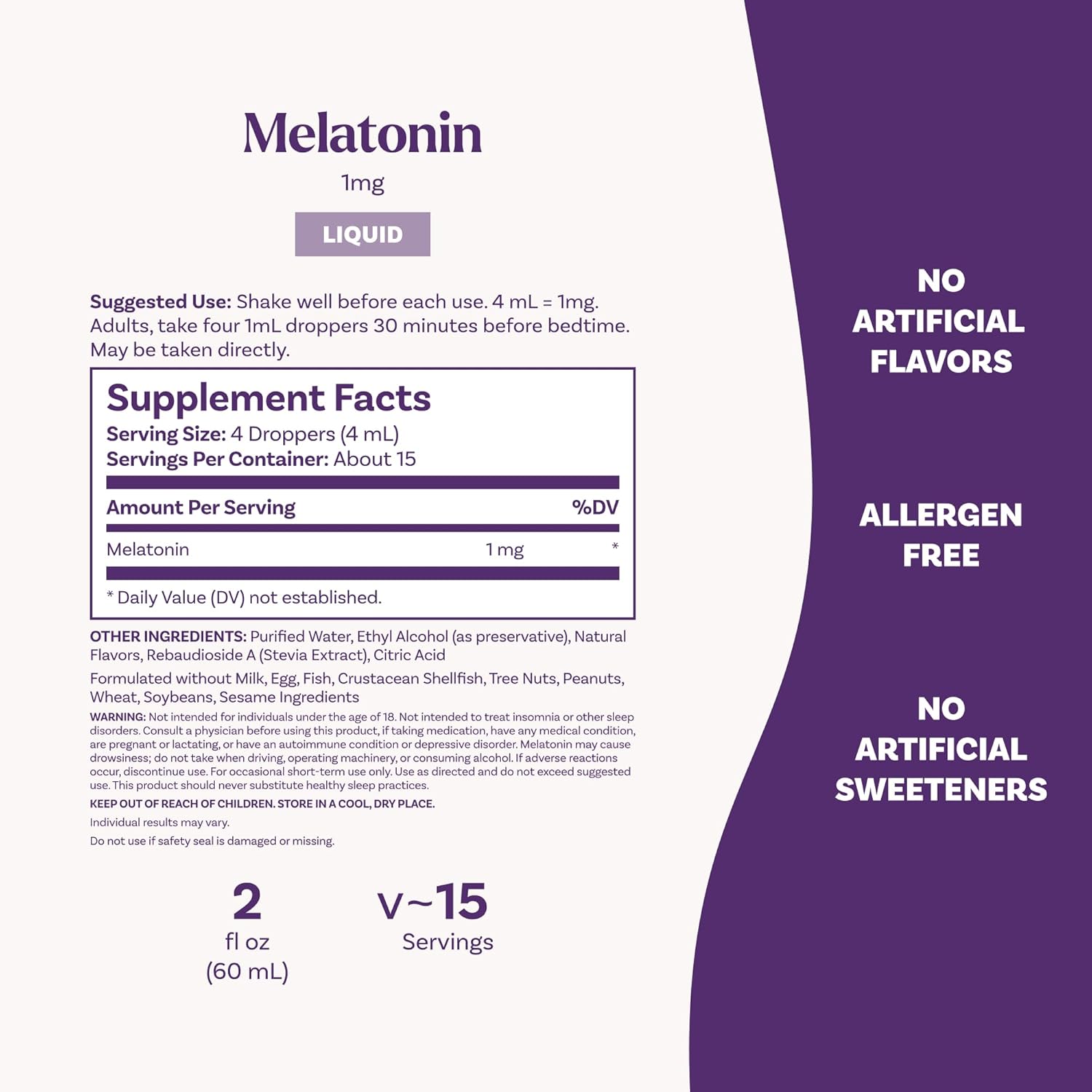 Natrol Liquid Melatonin 1mg, Berry - 60ml