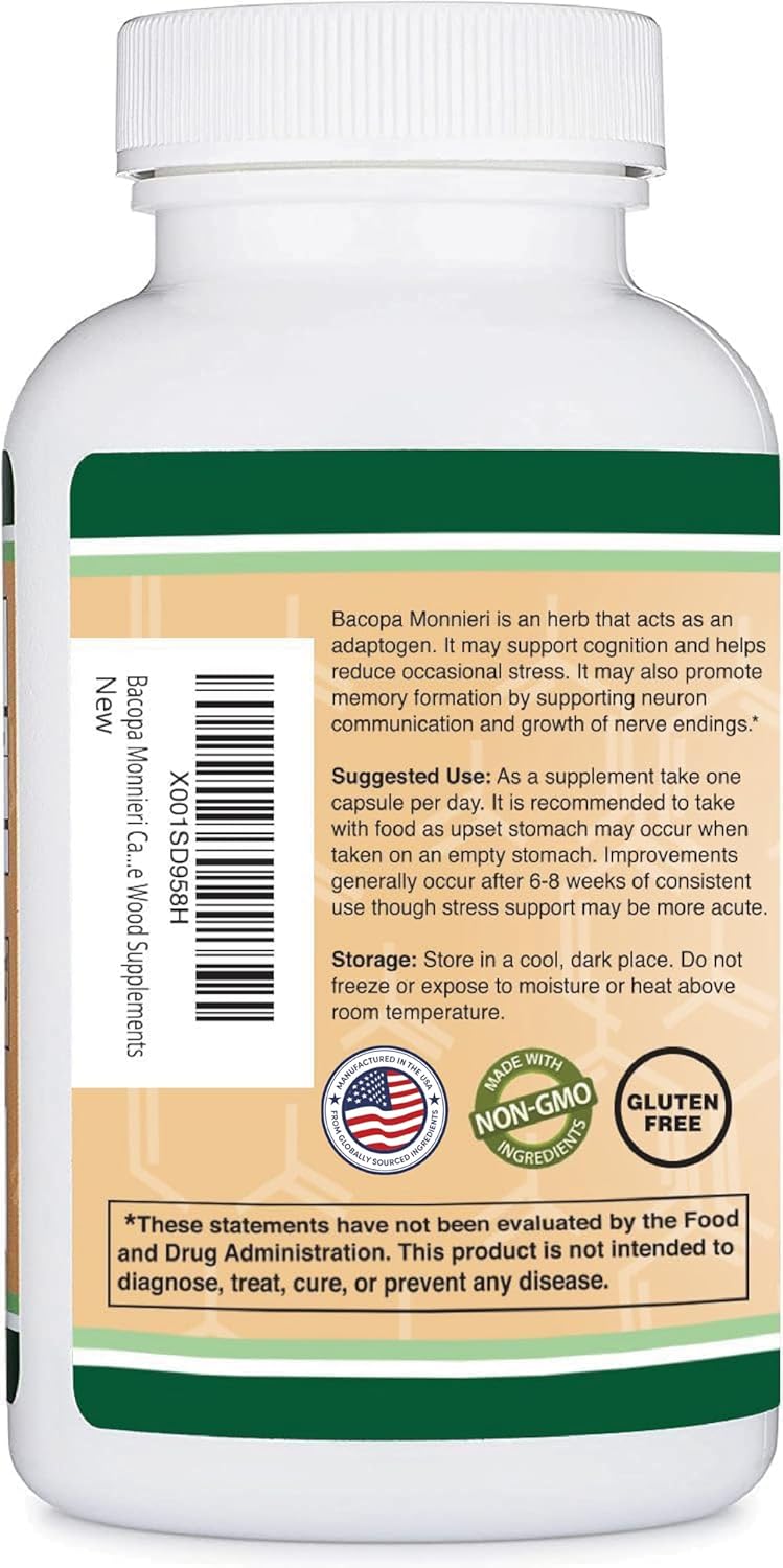 Double Wood Supplements Bacopa Extract 450mg - 90 Capsules