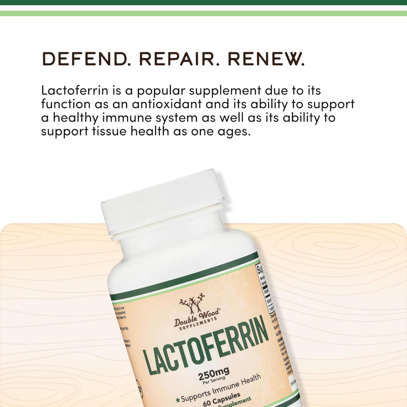 Double Wood Supplements Lactoferrin 250mg - 60 Capsules