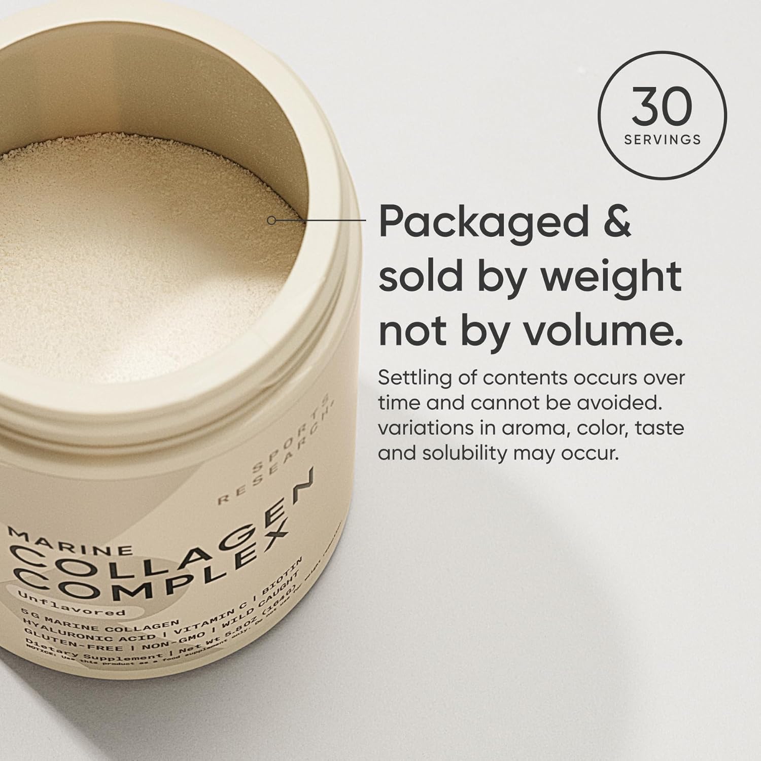 Sports Research Marine Collagen Beauty Complex powder with Vitamin C & Biotin - 30 serving