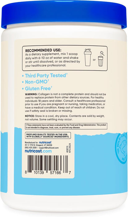 Nutricost Marine Collagen Powder Wild Caught Fish (8 oz) - 23 Servings, 10 G Protein Per Serving