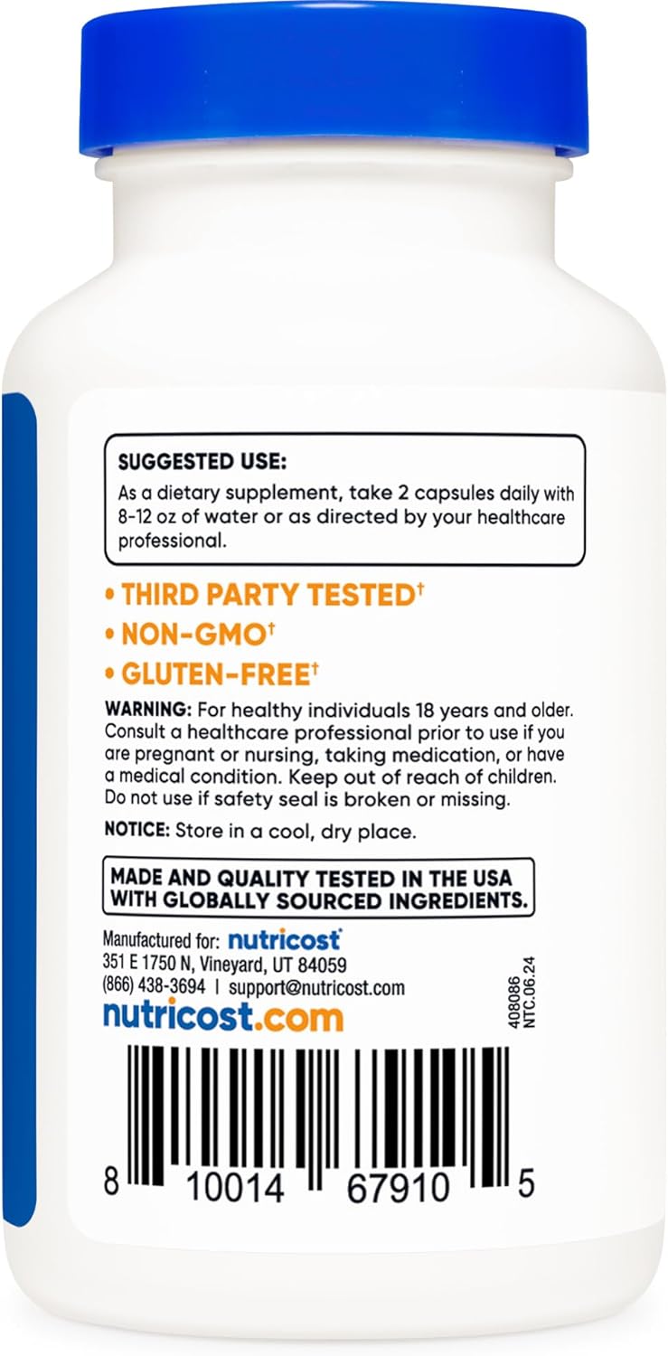 Nutricost Alpha GPC 600mg Capsules - Non-GMO and Gluten Free -  300mg Per Capsule