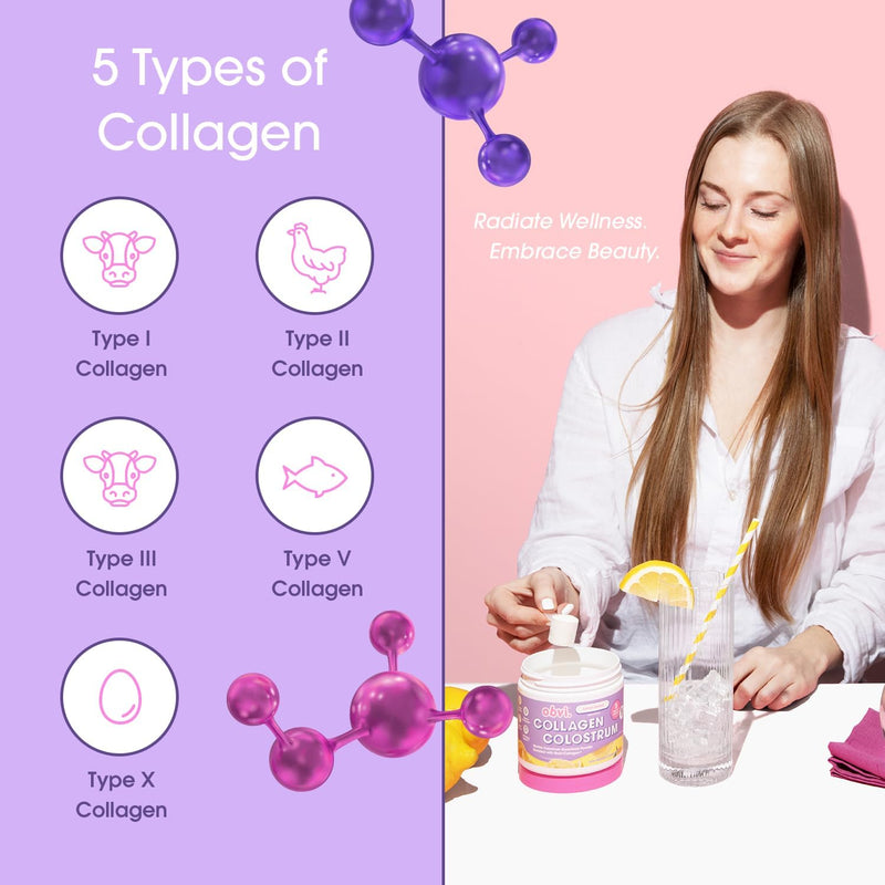 Obvi Collagen Peptide Colostrum Powder Lemon Sorbet, 30 Servings