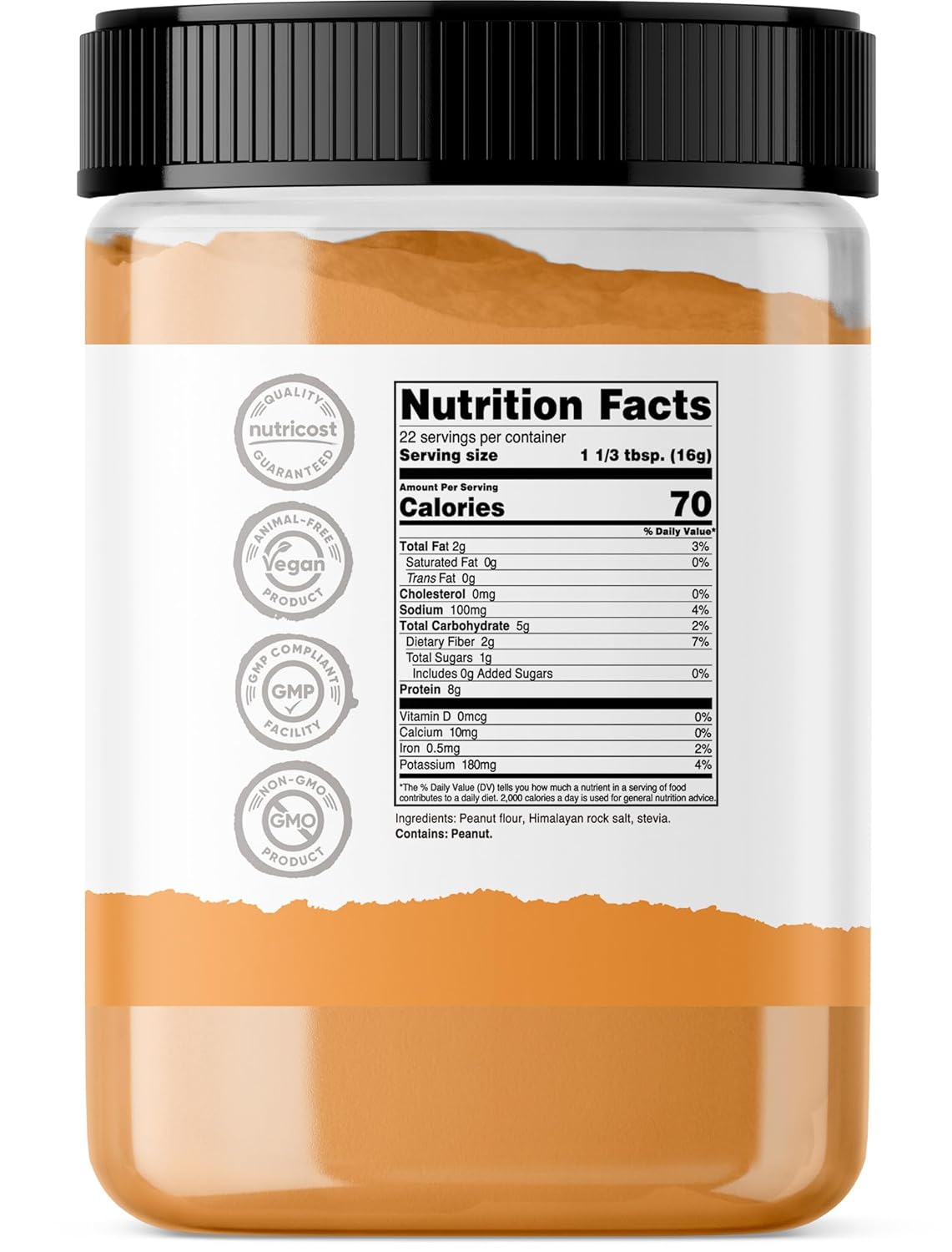Nutricost Peanut Butter Powder 358g - No Sugar Added, Non-GMO, No Sugar Alcohol, All-Natural Powdered Peanut Spread from Roasted Pressed Peanuts