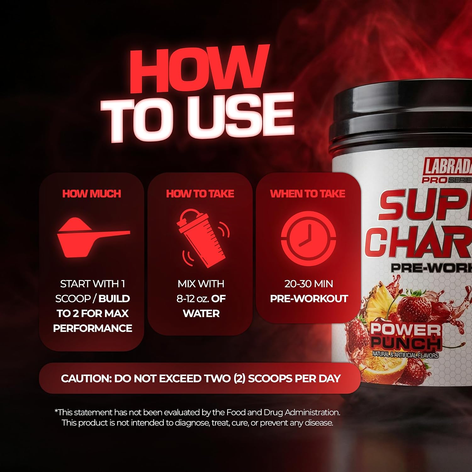 Labrada Pro Series Super Charge Pre-Workout Powder 680g - 20 servings