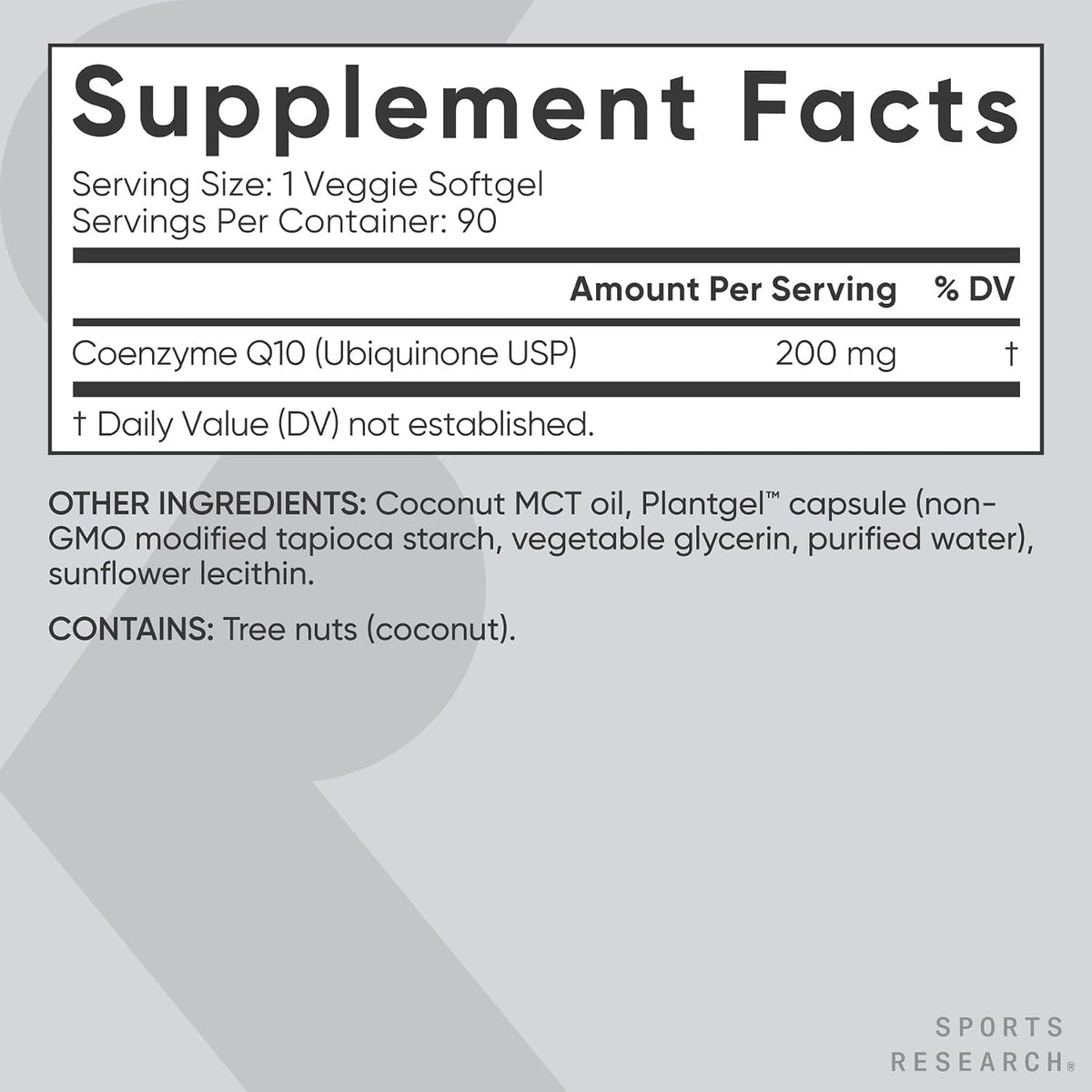Sports Research CoQ10 200mg - 90 Veggie softgels