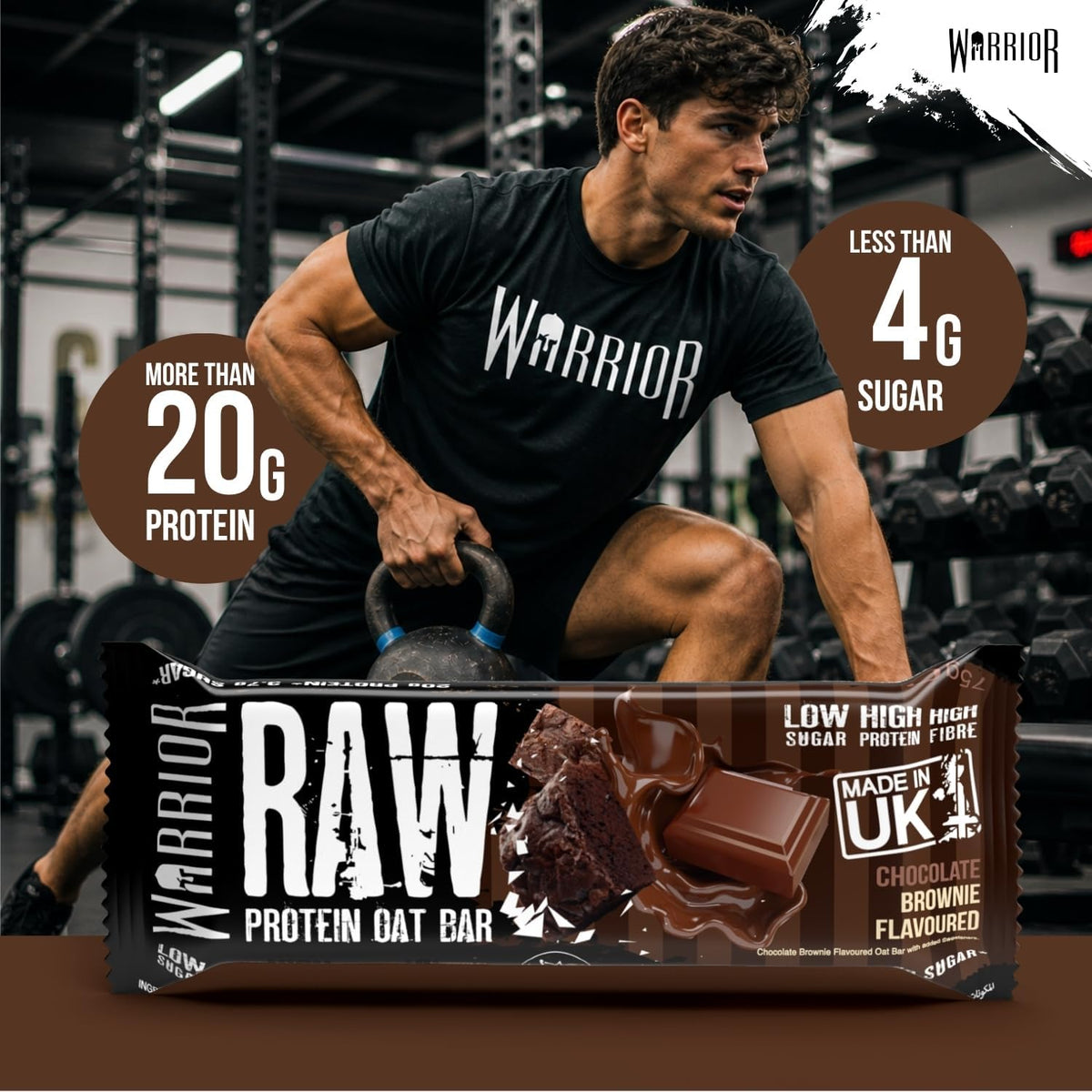 Warrior RAW Protein Oat Bar 75g - Pack of 12