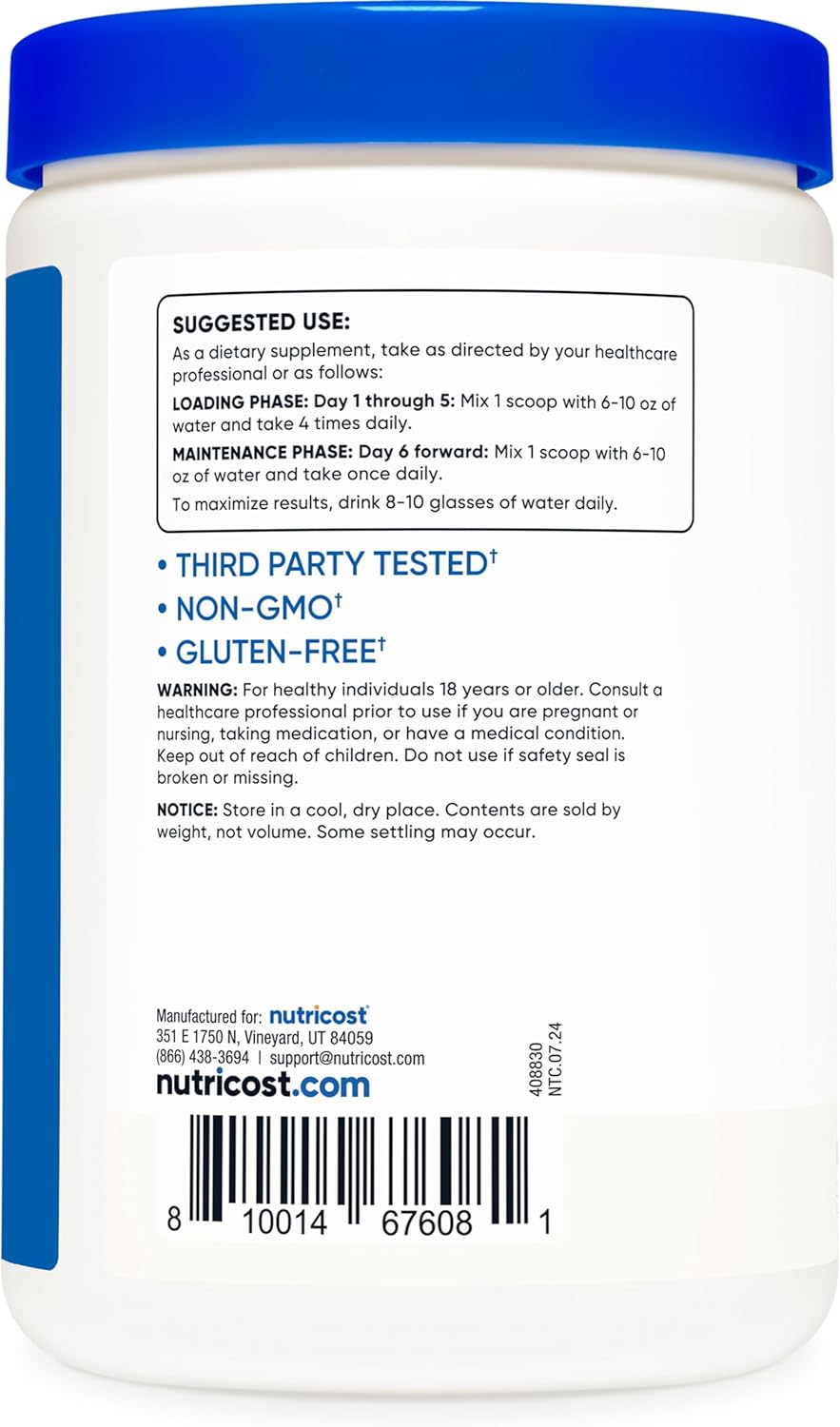 Nutricost Creapure Creatine Monohydrate 500g - 100 serving