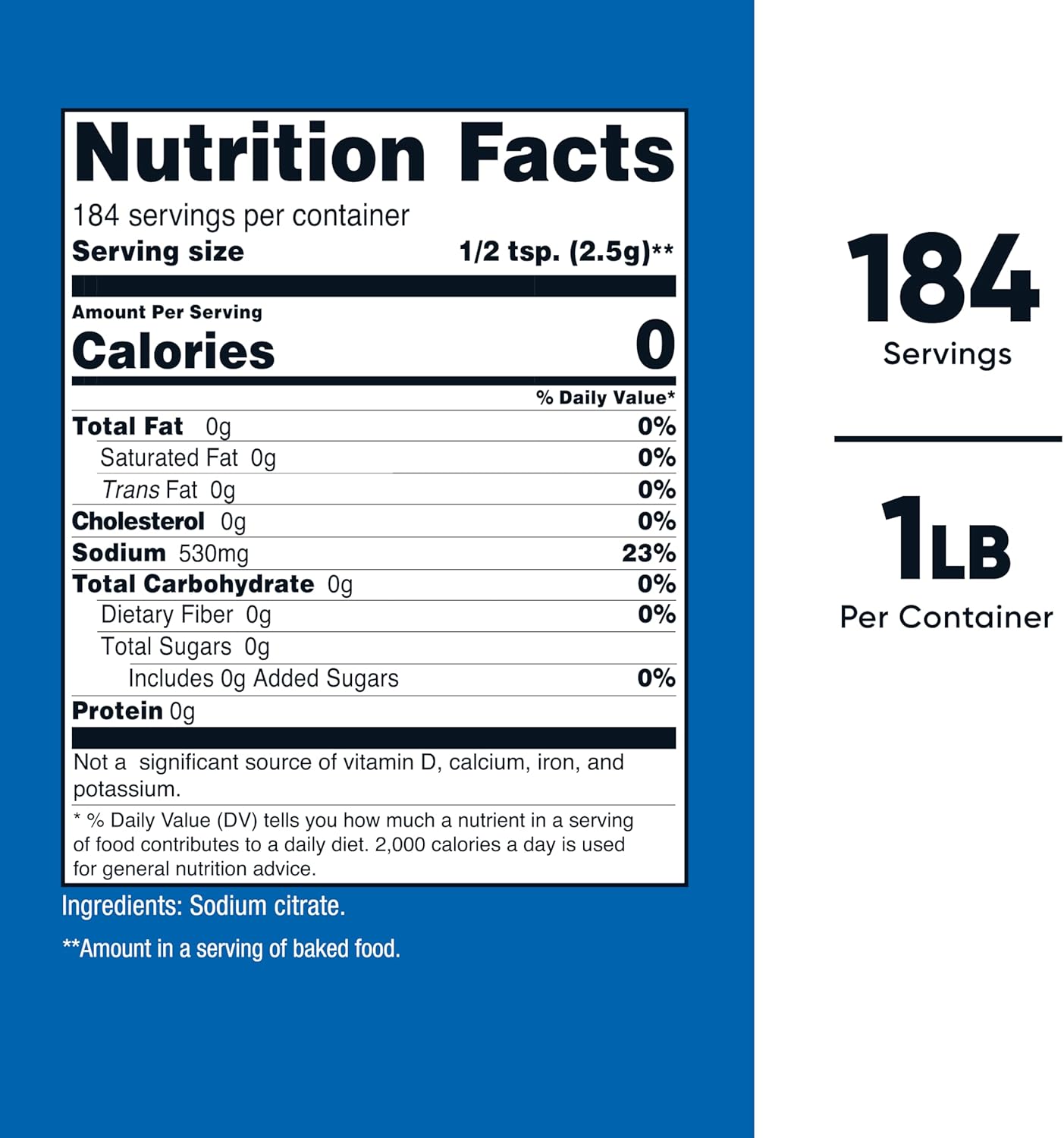 Nutricost Sodium Citrate Powder - Food Grade, Non-GMO - Emulsifier, Natural Flavor Enhancer, Food Preservant