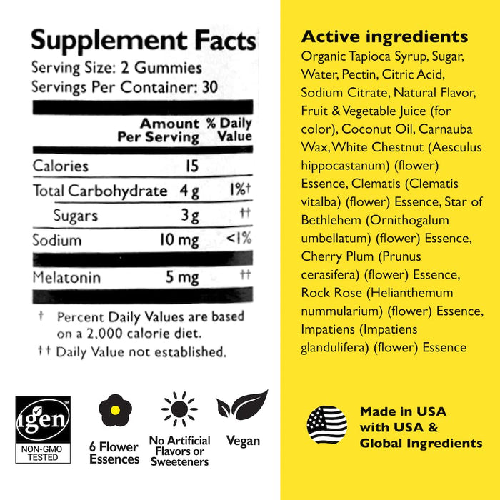 Bach RESCUE PLUS Melatonin Sleep Gummies Strawberry, 60 count - Sleep Aid, Dietary Supplement, Vegan, Gluten-Free
