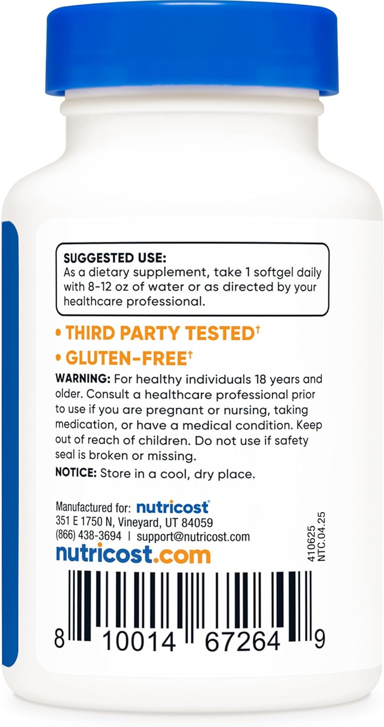 Nutricost Vitamin K2 MK-7, 240 Softgels - Gluten Free and Non-GMO