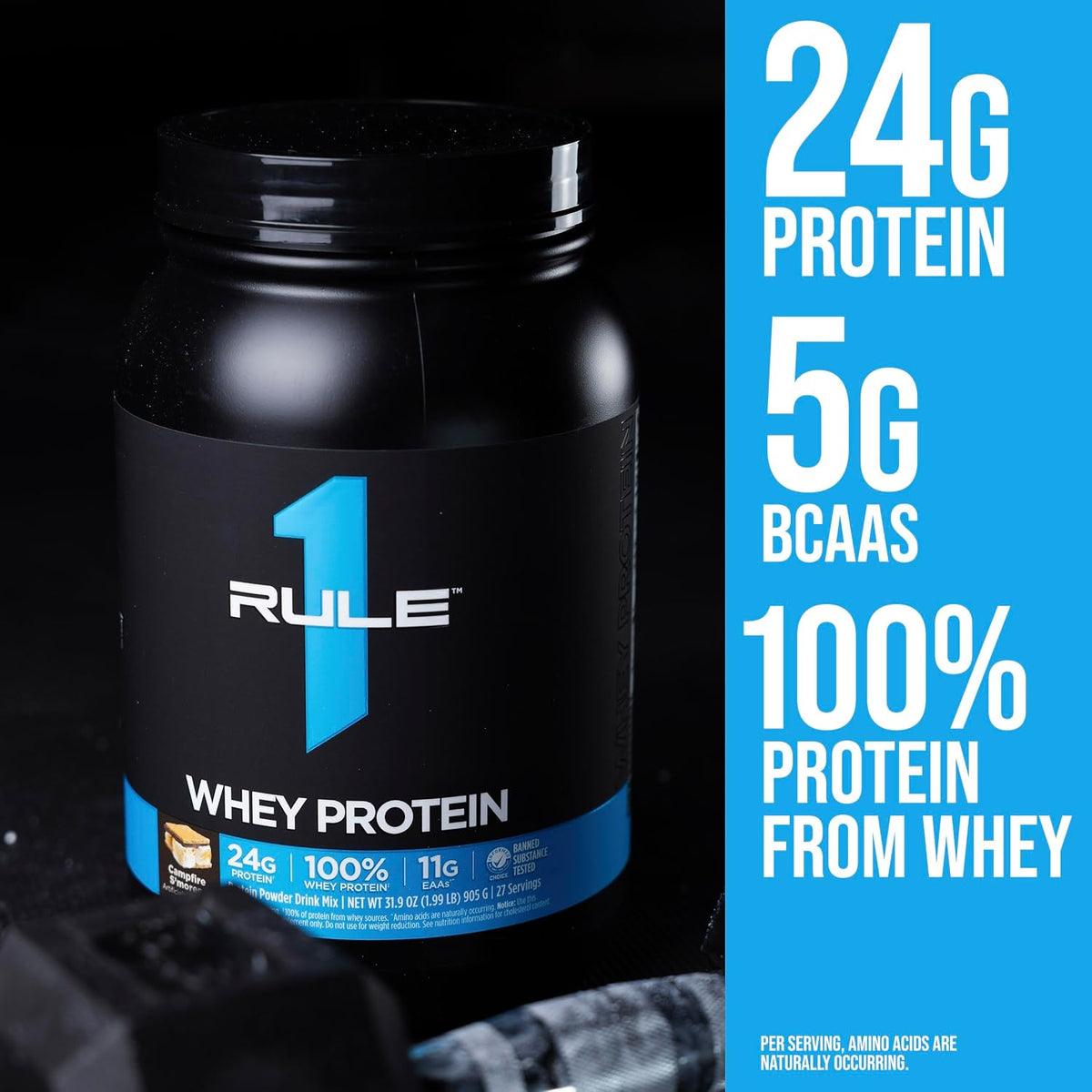 Rule 1 Whey Protein Powder 5lb - Chocolate Fudge