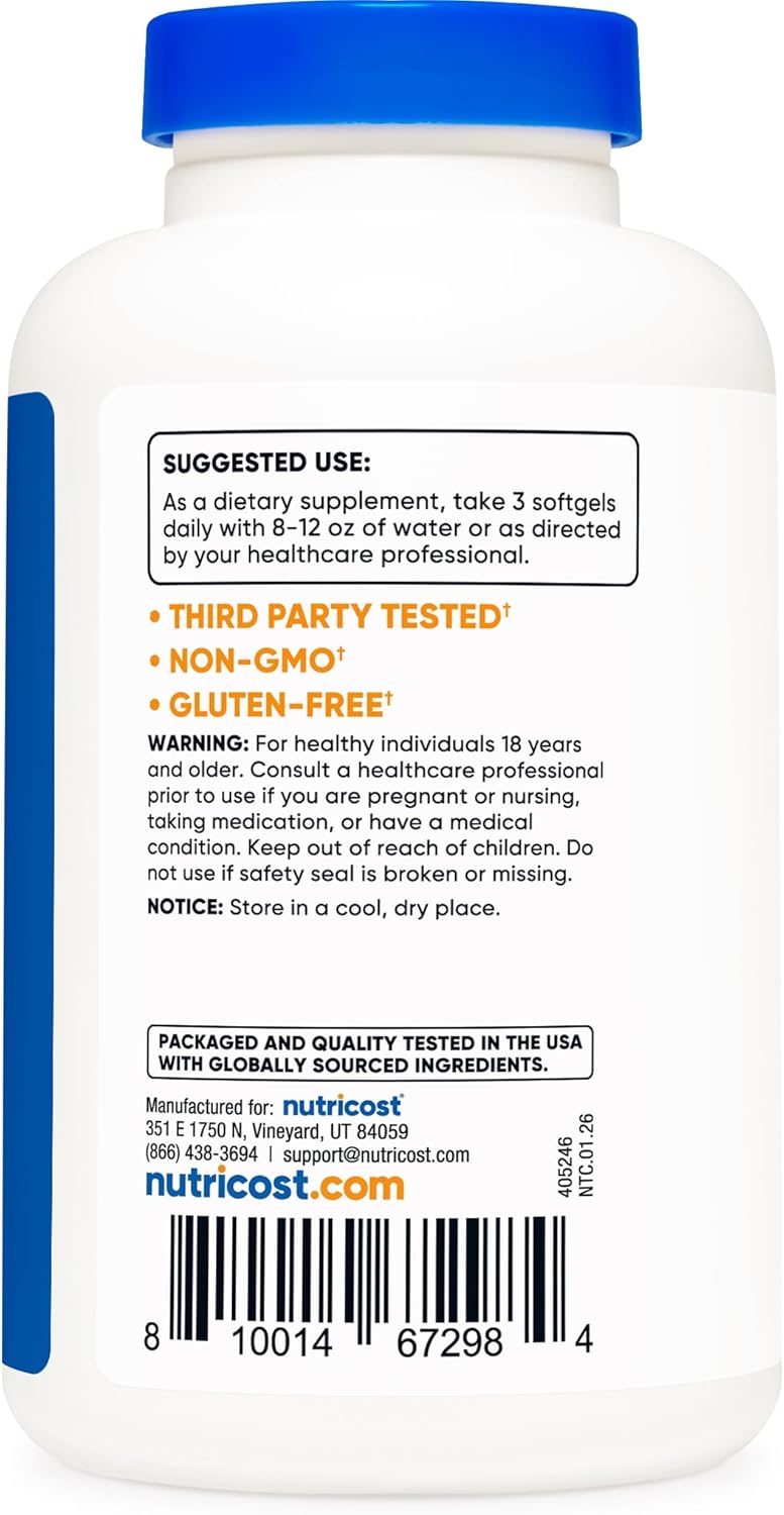Nutricost Omega 3 Fish Oil 2500mg - 120 Softgels