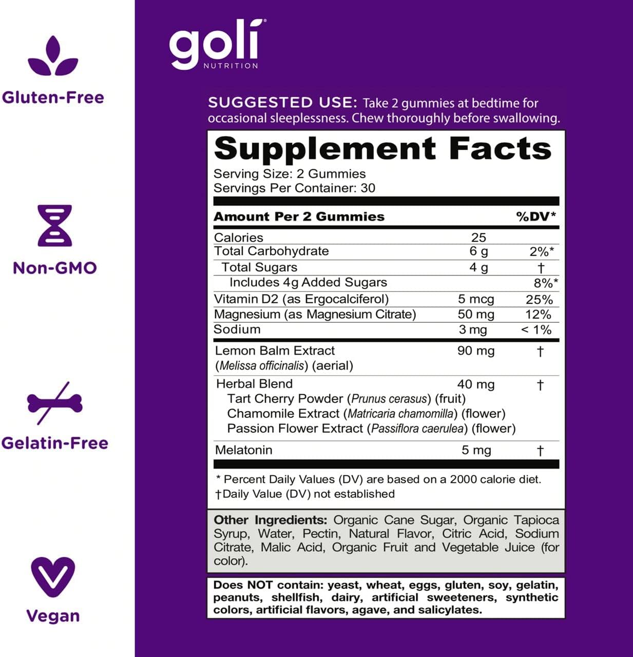 Goli Dreamy Sleep Gummies - 60 pieces
