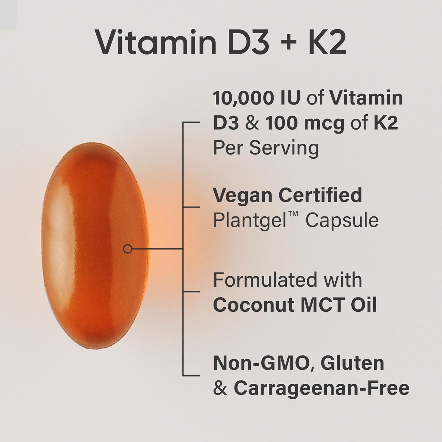 Sports Research Vitamin D3 + K2 10000iu - 60 softgels