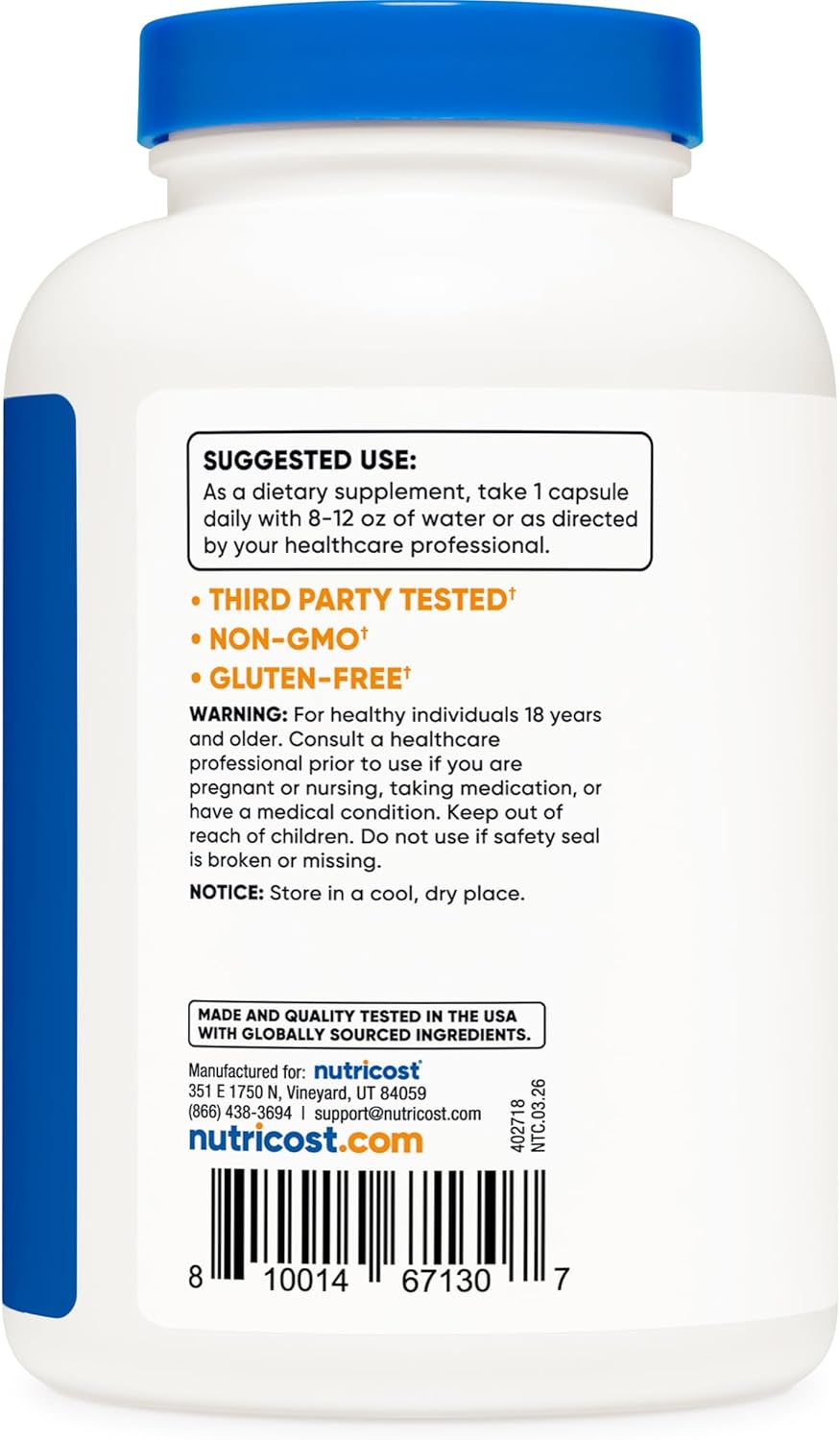 Nutricost Glutathione 500mg - 240 Capsules