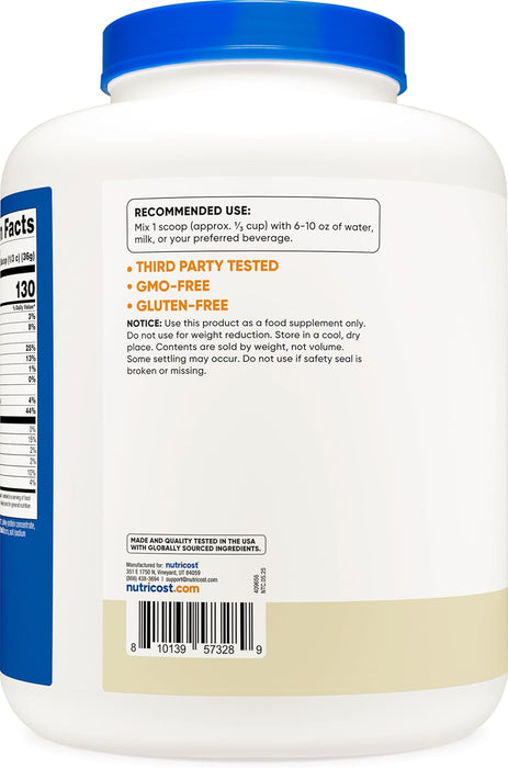 Nutricost Whey Protein Concentrate 5lb - Gluten Free & Non-GMO