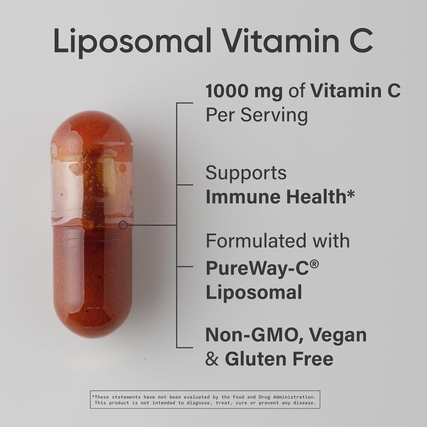 Sports Research High Potency Liposomal Vitamin C Supplement 1000 mg, 180 Liquid Veggie Capsules