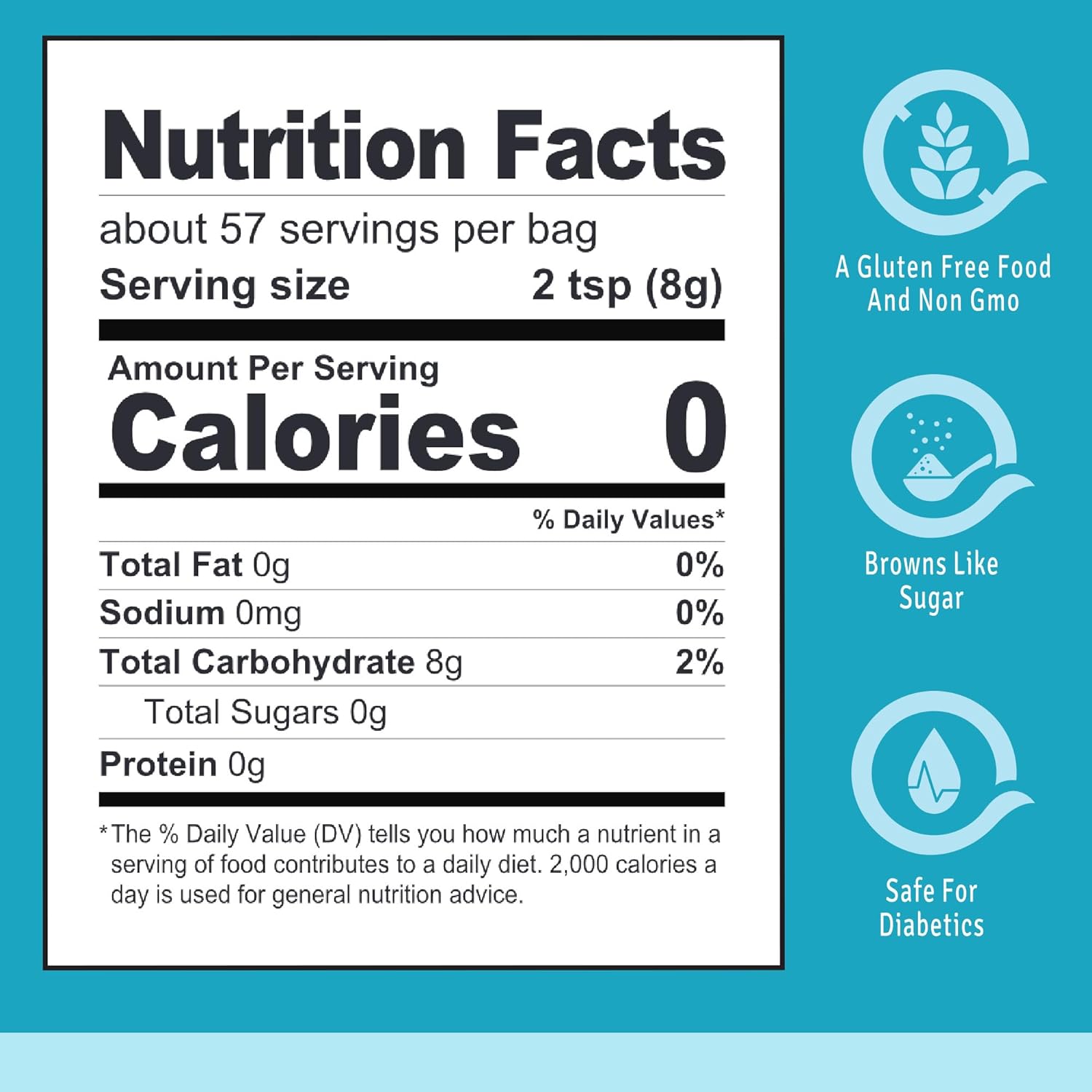 Health Garden Stevia with Allulose Sweetener 1lb - Ideal for Keto Diets