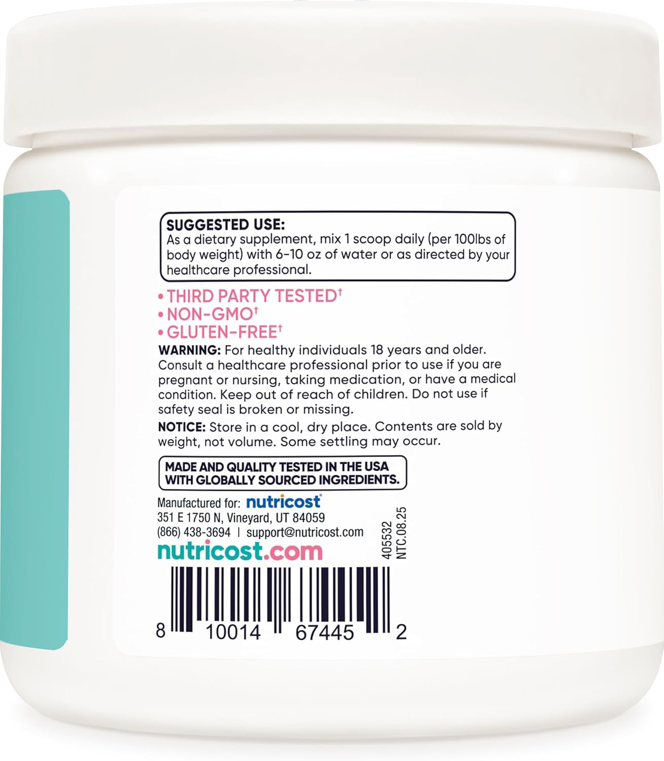 Nutricost Creatine Monohydrate Powder for Women 159g - Unflavoured