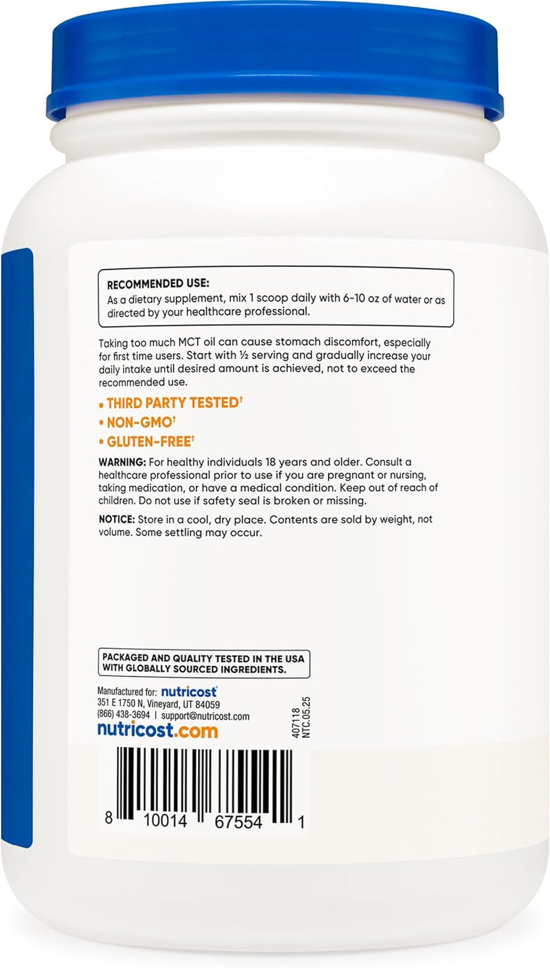 Nutricost C8 MCT Oil Powder 2lb - 95% C8 MCT Oil Powder