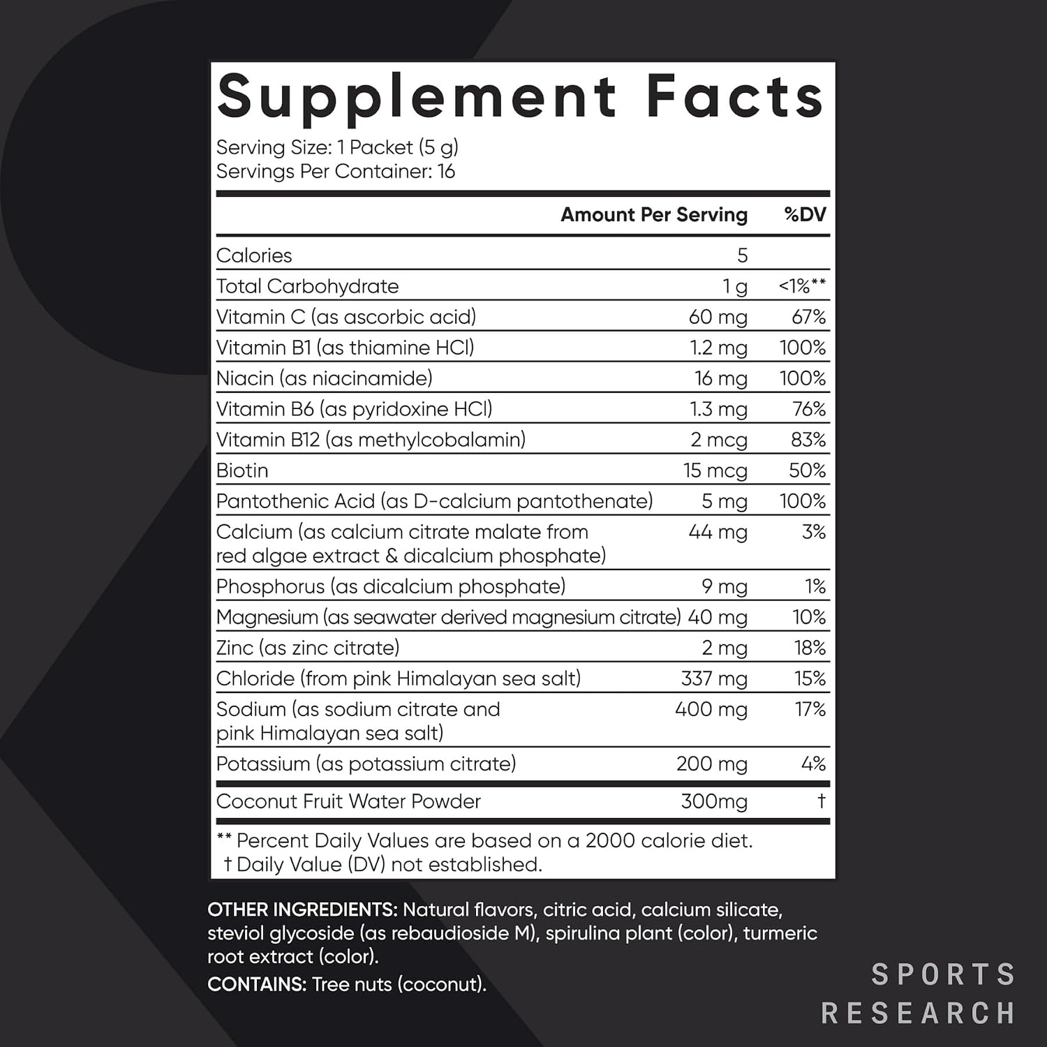 Sports Research Hydrate Electrolytes - Pack of 16