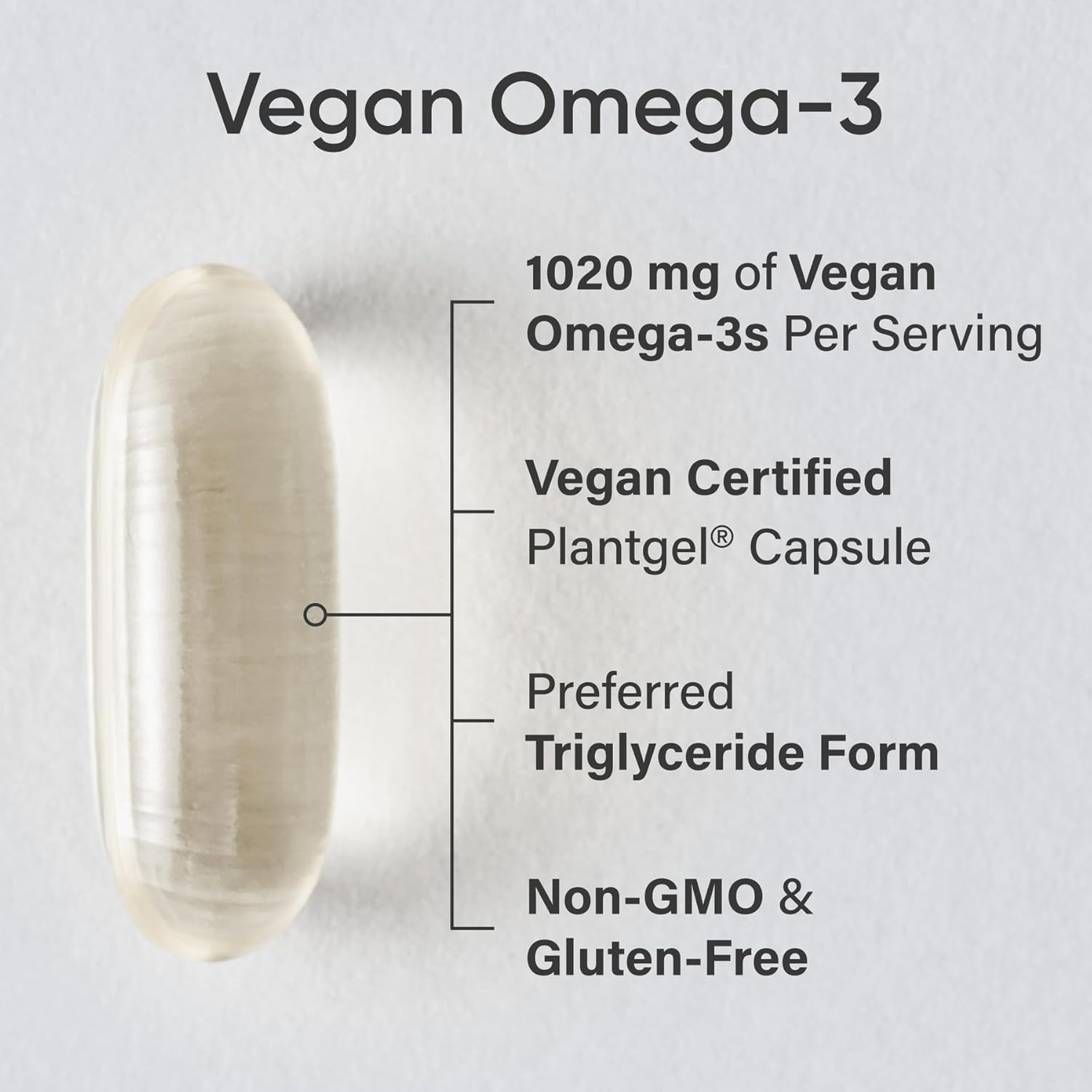 Sports Research Vegan Omega-3 1400mg Algae Oil, 60 Veggie softgels - Highest Levels of Vegan DHA & EPA Fatty Acids