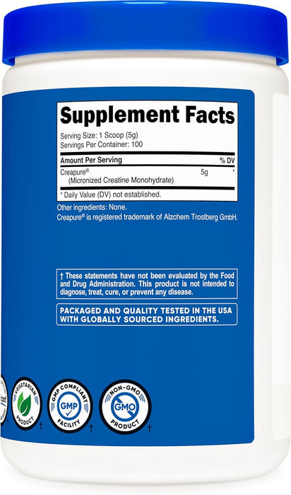 Nutricost Creapure Creatine Monohydrate 500g - 100 serving