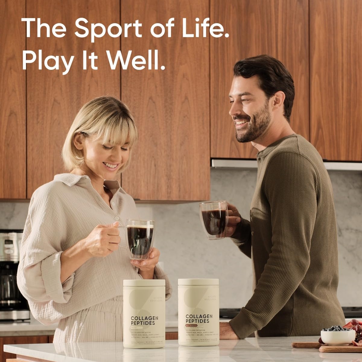 Sports Research Multi Collagen Protein Powder (Type I, II, III, V, X) with Hyaluronic Acid + Vitamin C, 30 serving