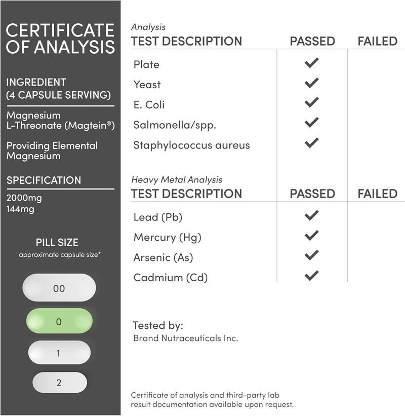 Double Wood Supplements Magnesium L-Threonate 2000mg - 120 Capsules