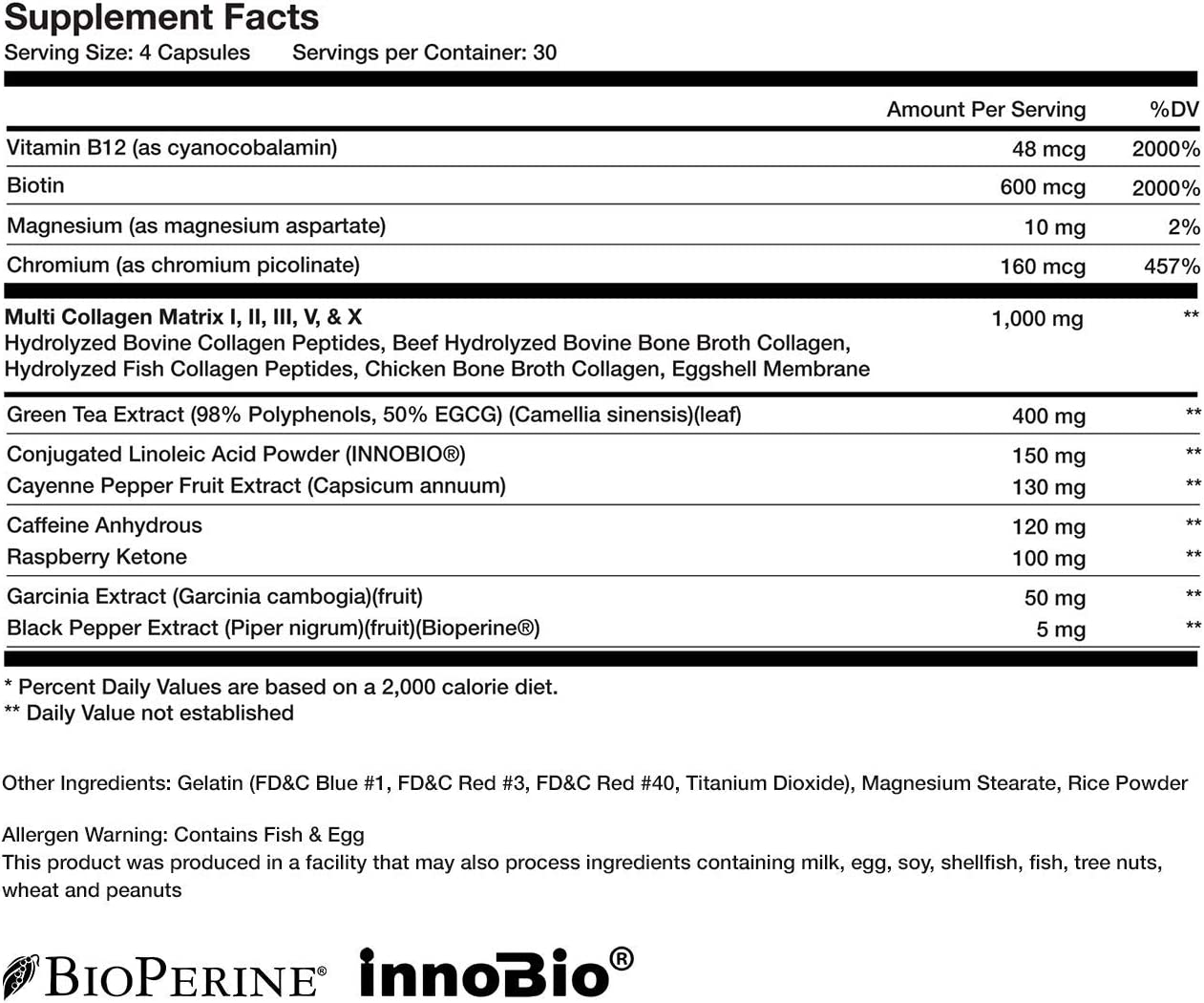 Obvi Collagenic Burn 60 Servings, Collagen Infused Thermogenic Fat Burner