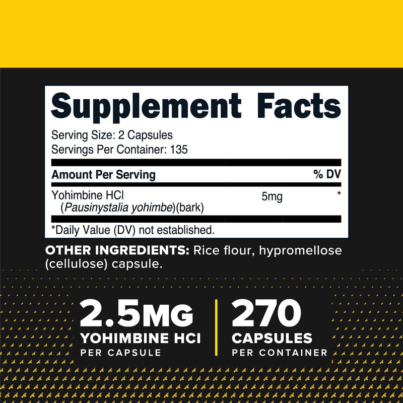 PrimaForce Yohimbine HCl 2.5mg - 270 Capsules