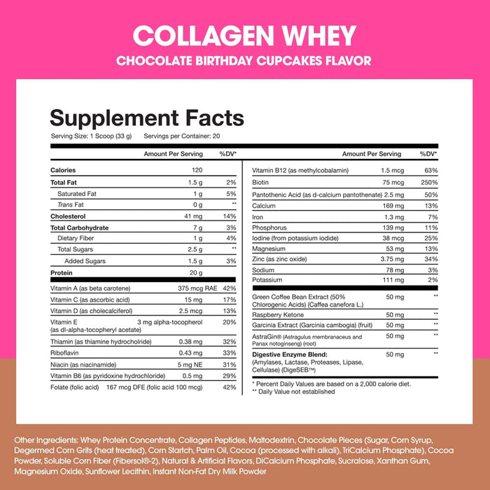 Obvi Collagen Whey Protein 20 Serving Multi-Collagen Infused Meal Replacement Powder